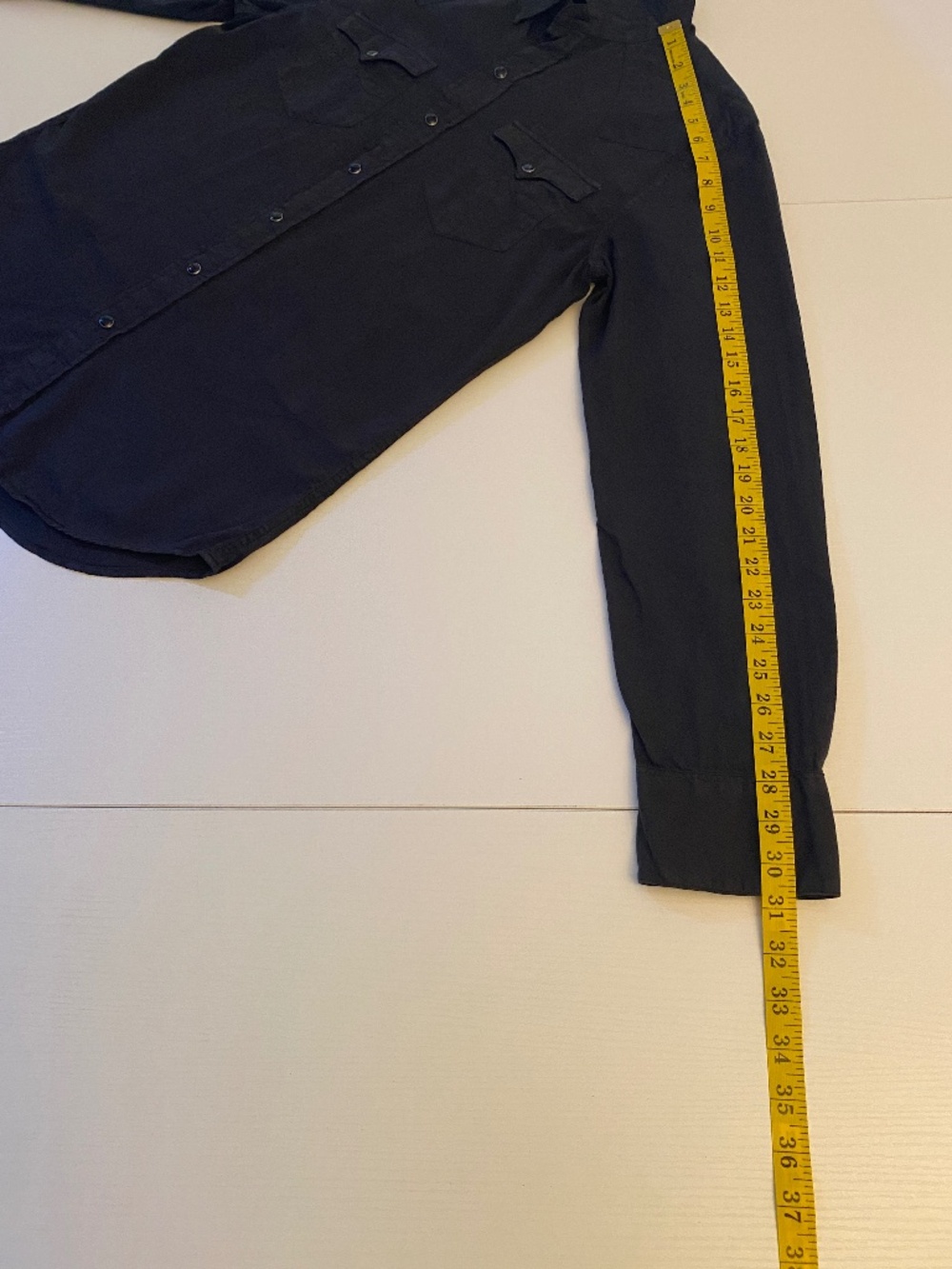 RRL Double RL Men's Slim Fit Cotton Twill Western Shirt in Black Size Small - Picture 14 of 14